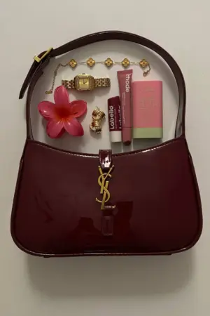 حقيبة يد ysl - Classic Style - عنابية